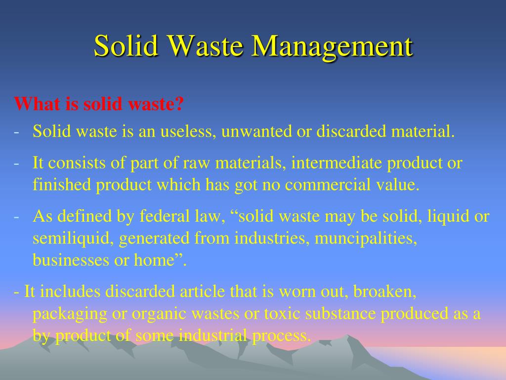 PPT Solid Waste Management PowerPoint Presentation, free download