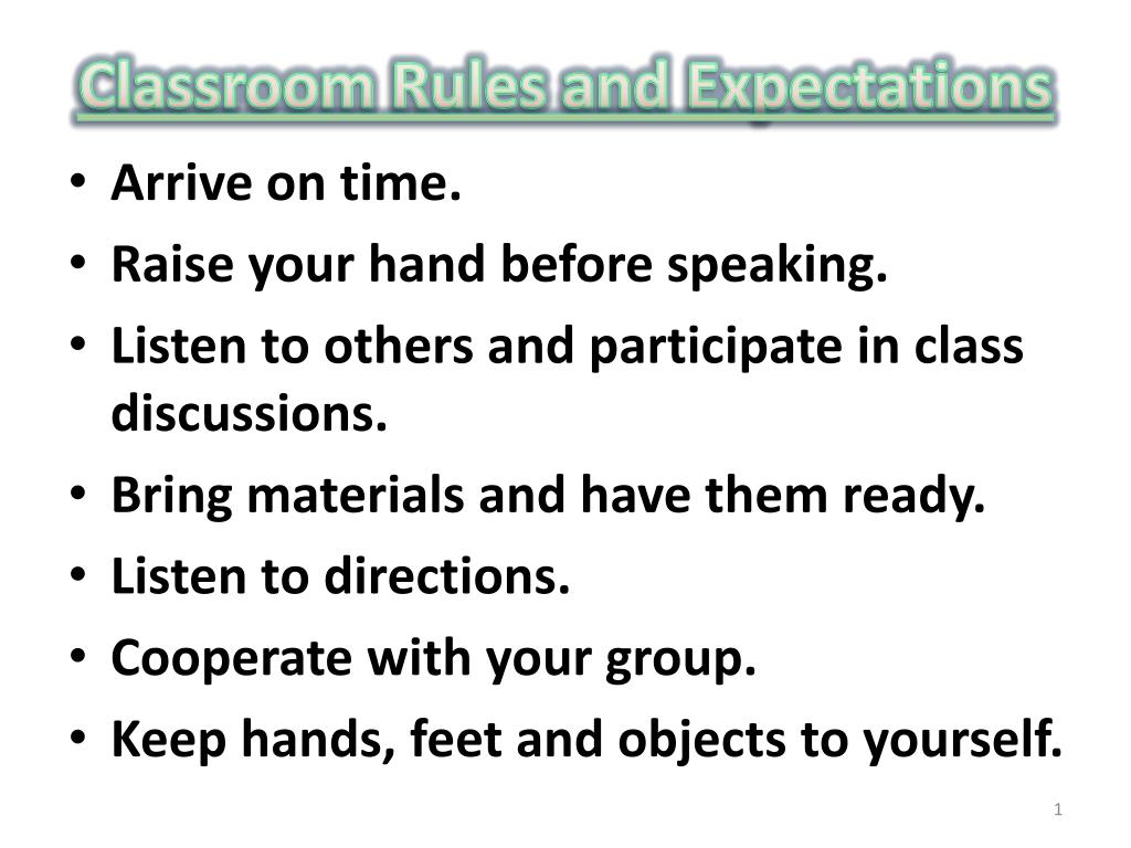PPT Classroom Rules and Expectations PowerPoint Presentation, free