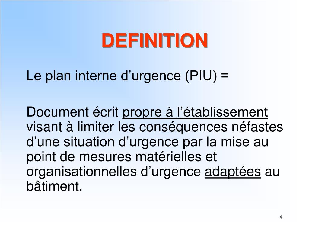 PPT PLAN INTERNE D’URGENCE PowerPoint Presentation, free download