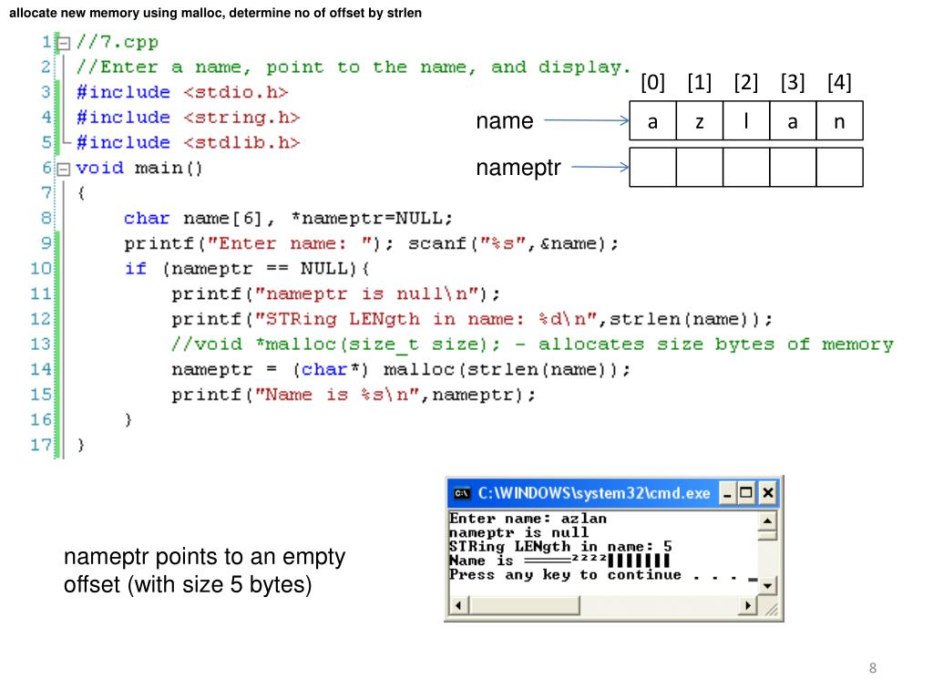 PPT pointer, malloc and realloc PowerPoint Presentation, free