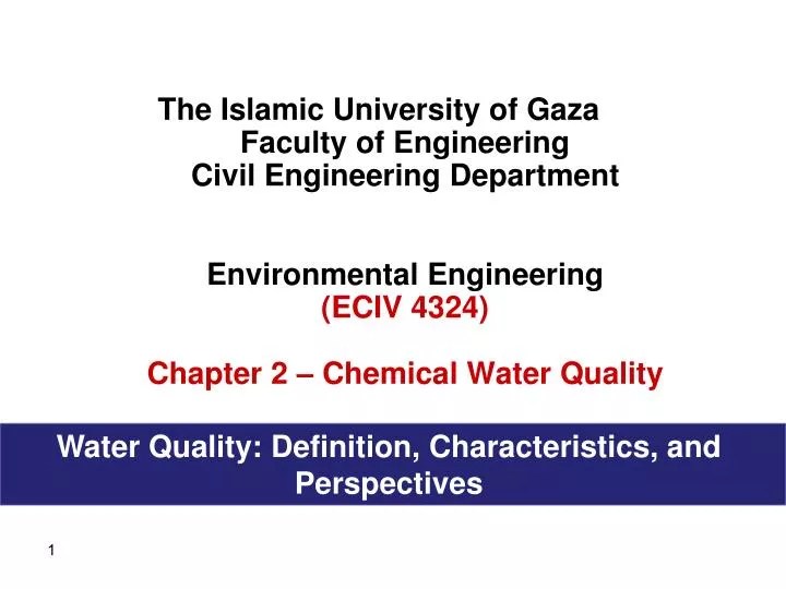 PPT Water Quality Definition, Characteristics, and Perspectives