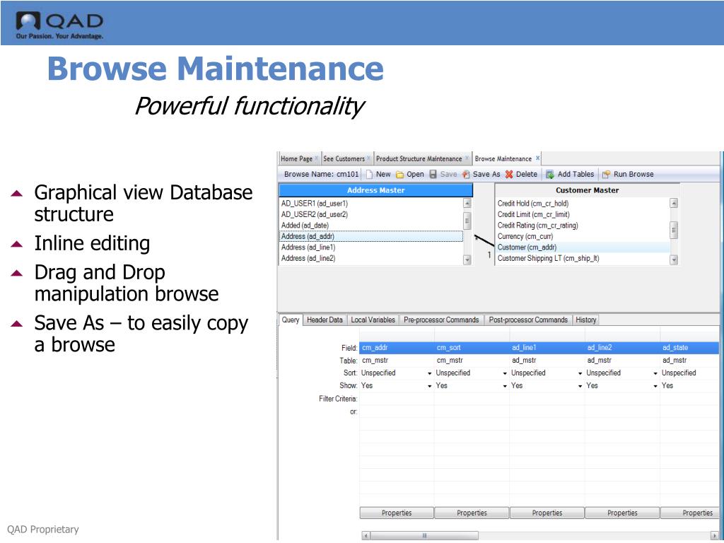 PPT QAD User Interface New Features QAD 2008 PowerPoint