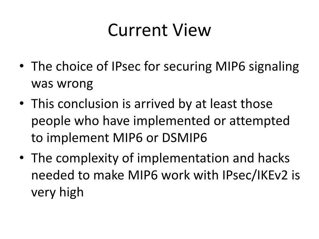 PPT Revisiting the MIP6 Security architecture PowerPoint Presentation