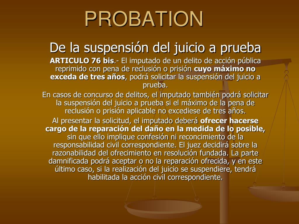 PPT PROBATION Suspensión del juicio o proceso a prueba cardozo