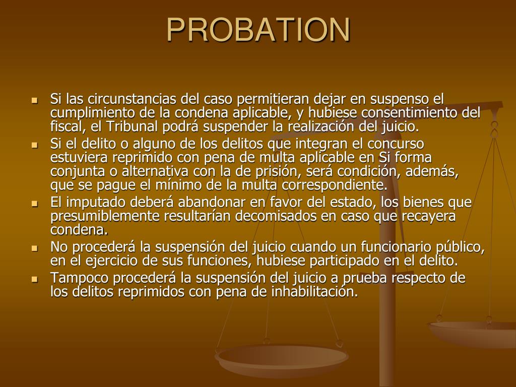 PPT PROBATION Suspensión del juicio o proceso a prueba cardozo