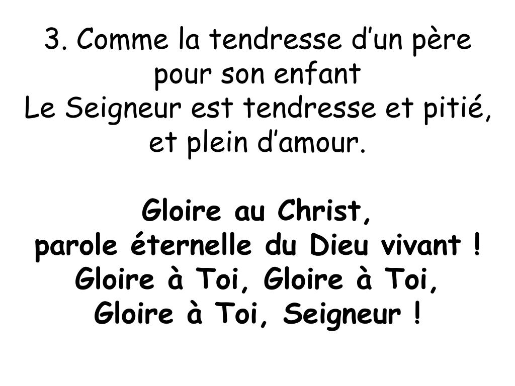 PPT Gloire au Christ, parole éternelle du Dieu vivant ! Gloire à Toi