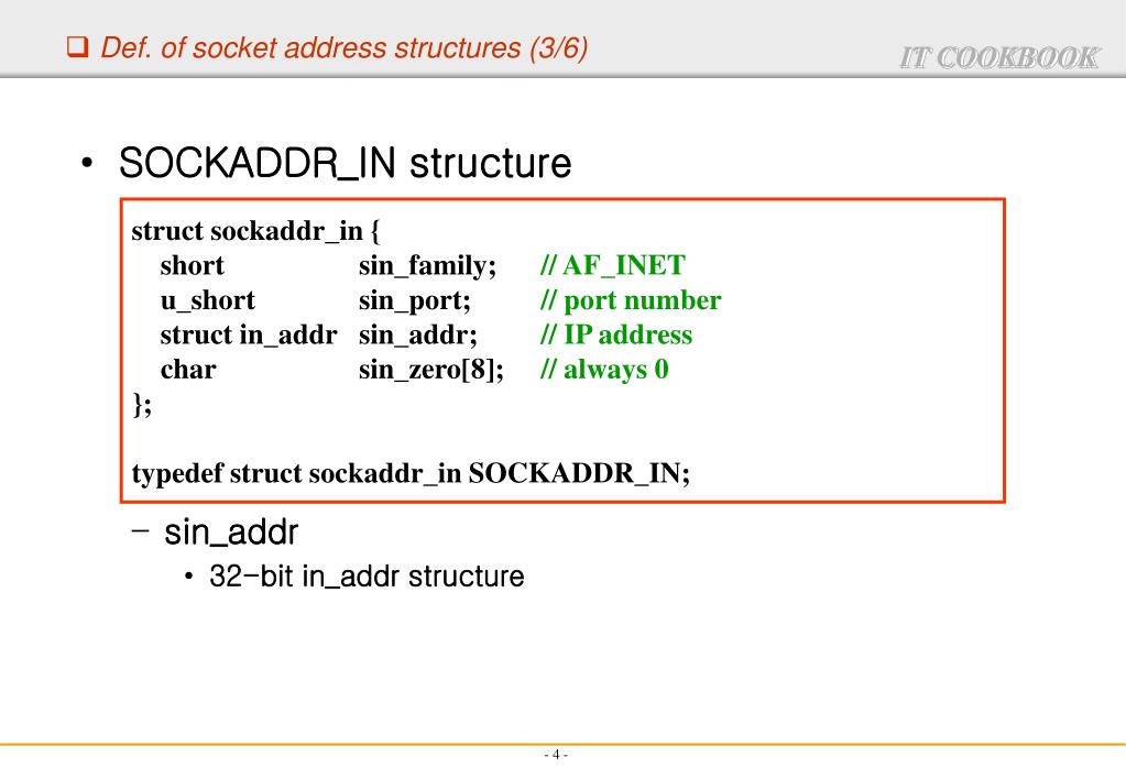 PPT Chapter 03. Socket Address Structures PowerPoint Presentation