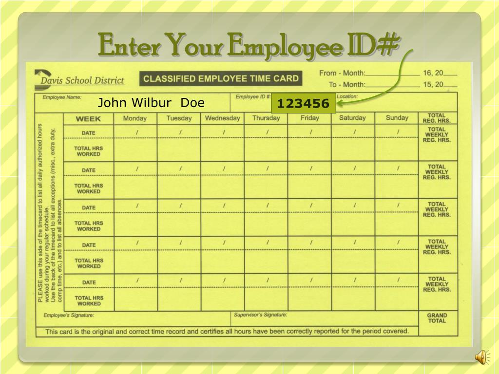PPT Your Time Card PowerPoint Presentation, free download ID5907163