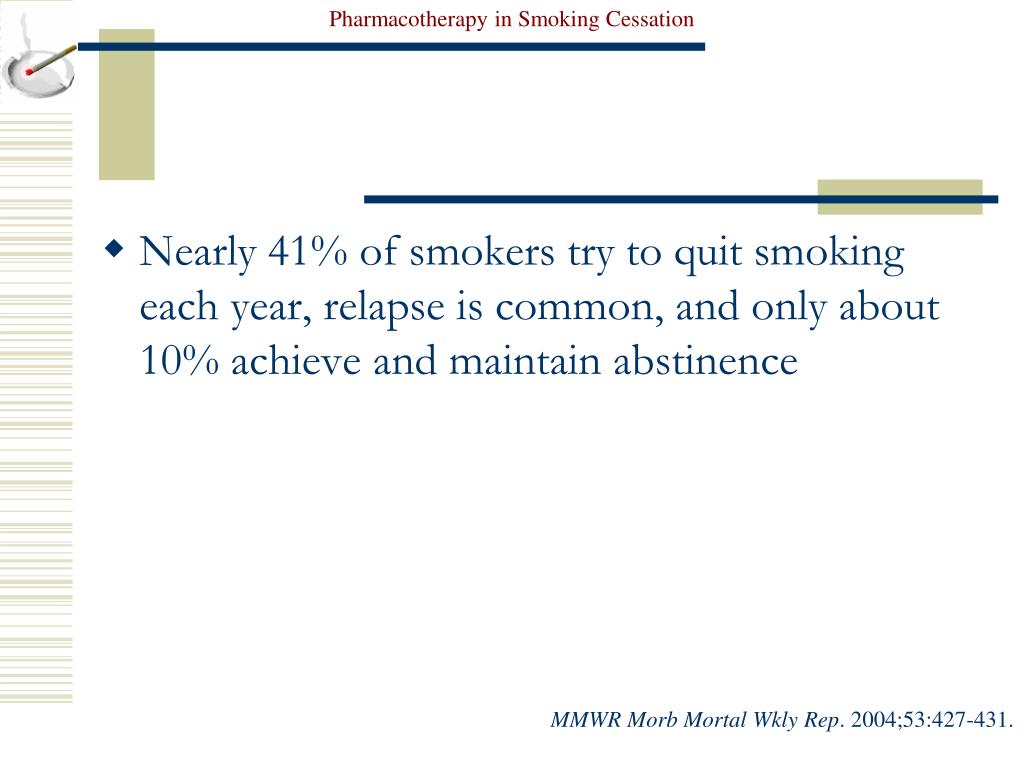 PPT Pharmacotherapy in Smoking Cessation PowerPoint Presentation