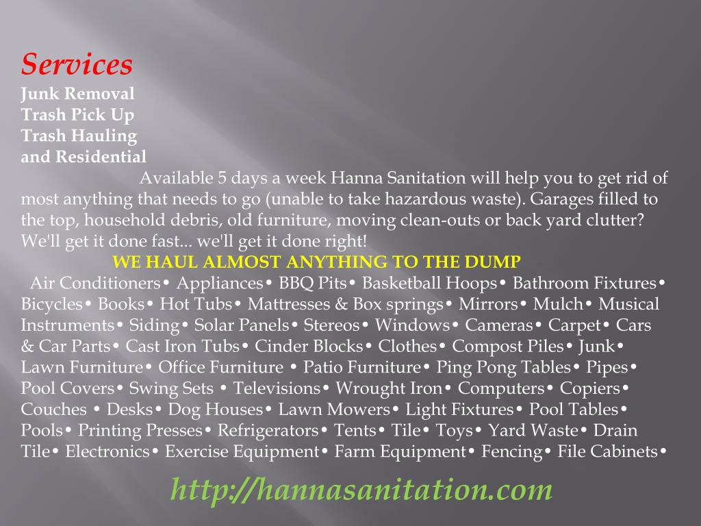 PPT Trash Company Tyler TX, Junk Removal Tyler TX, Trash Pick Up