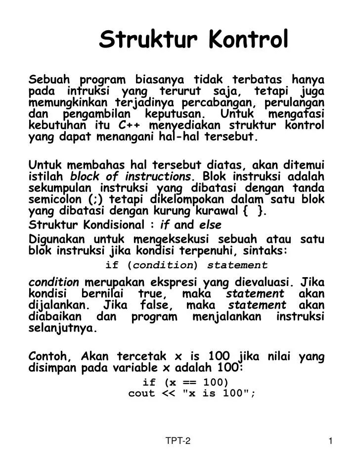 A Apa Yang Dimaksud Dengan Struktur Kontrol Dalam Pemrograman