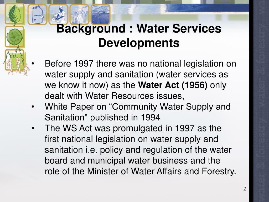 PPT IMPLEMENTATION AND REVIEW OF THE WATER SERVICES ACT, Act 108 of