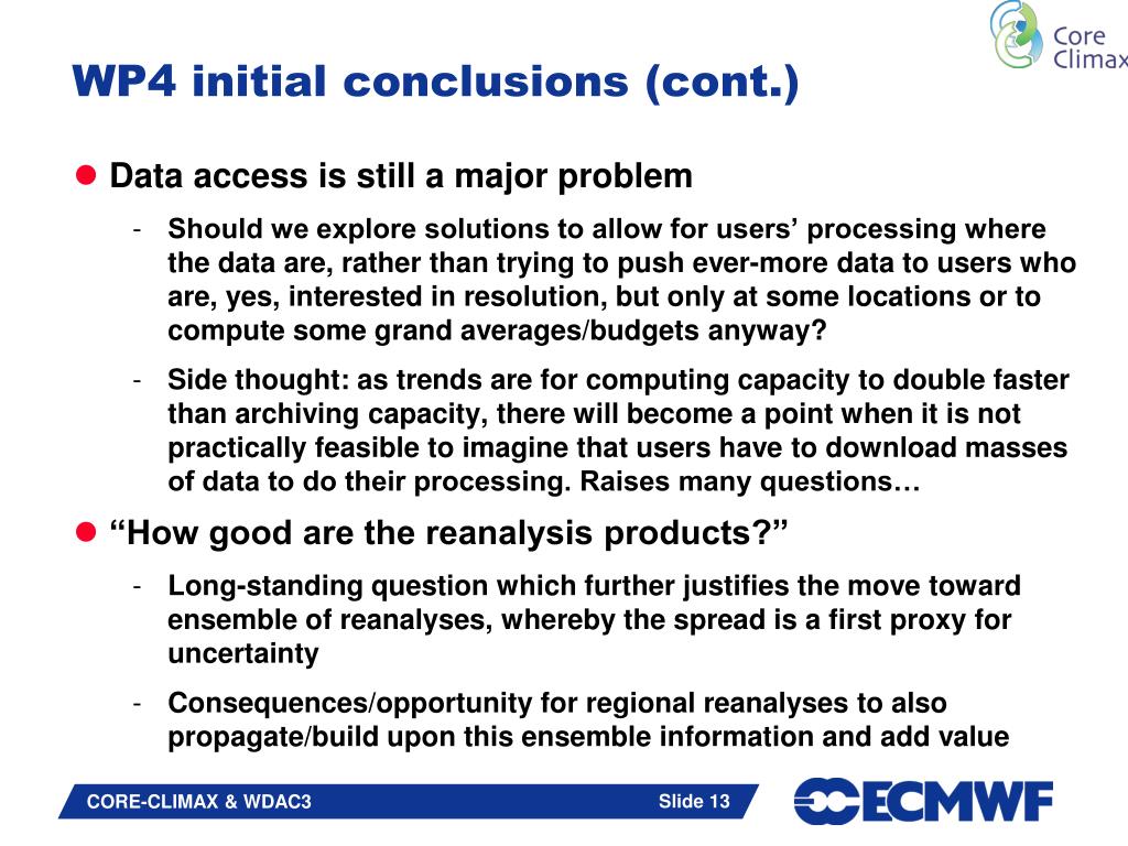 PPT CORECLIMAX activities relevant to WDAC3 PowerPoint Presentation