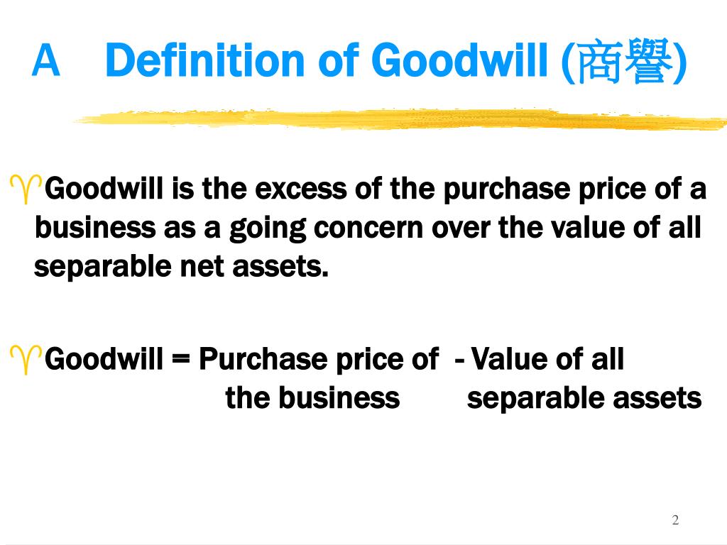 PPT Partnership Treatment of Goodwill PowerPoint