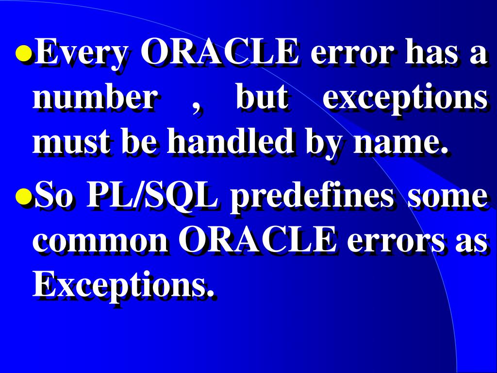 PPT PL/SQL Exceptions PowerPoint Presentation, free download ID5941317