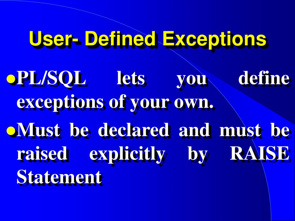 PPT PL/SQL Exceptions PowerPoint Presentation, free download ID5941317