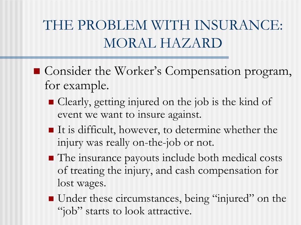 PPT 12.5 The Problem with Insurance Moral Hazard PowerPoint