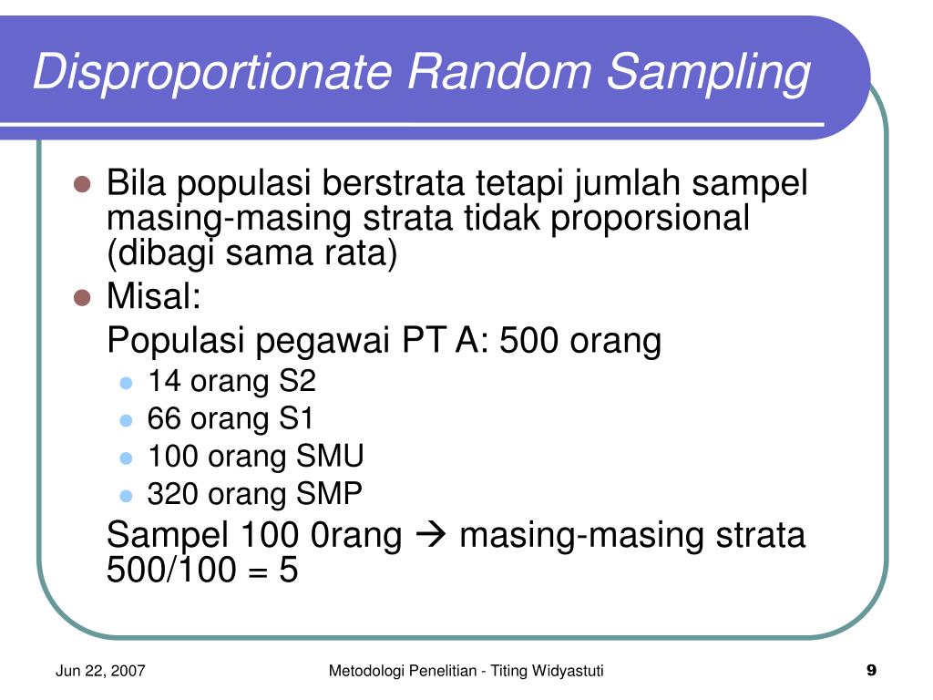 3 Disproportionate Stratified Random Sampling Dan Contohnya Terbaru 2022