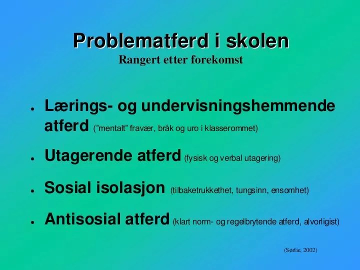 PPT Definisjon av alvorlige atferdsproblemer PowerPoint Presentation