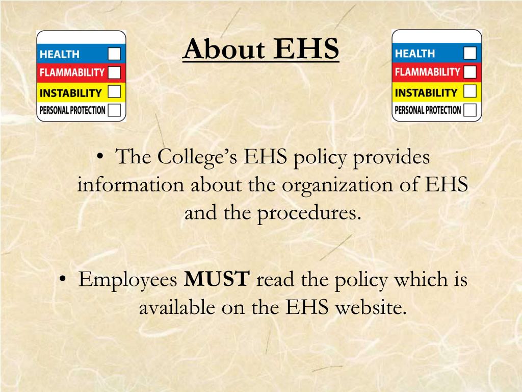 PPT Environmental Health and Safety (EHS) Orientation Training PowerPoint Presentation ID