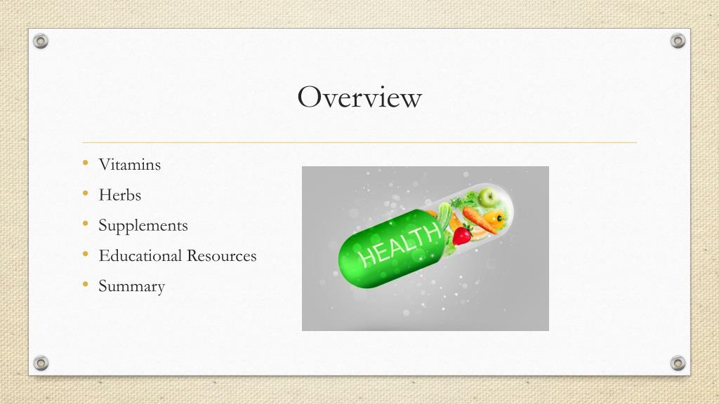 PPT Vitamins, Herbs & Supplements PowerPoint Presentation, free