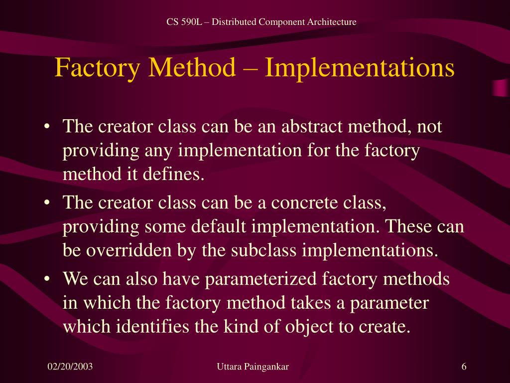 PPT Design Patterns Factory Method PowerPoint Presentation, free