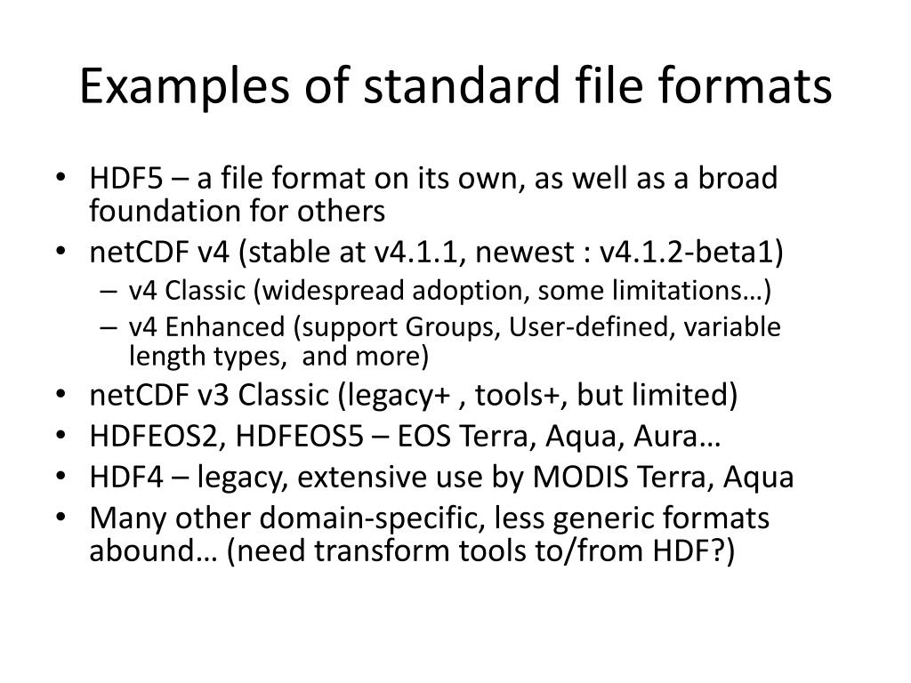 PPT File Formats, Conventions, and Data Level Interoperability