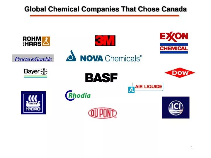 PPT Global Chemical Companies That Chose Canada PowerPoint