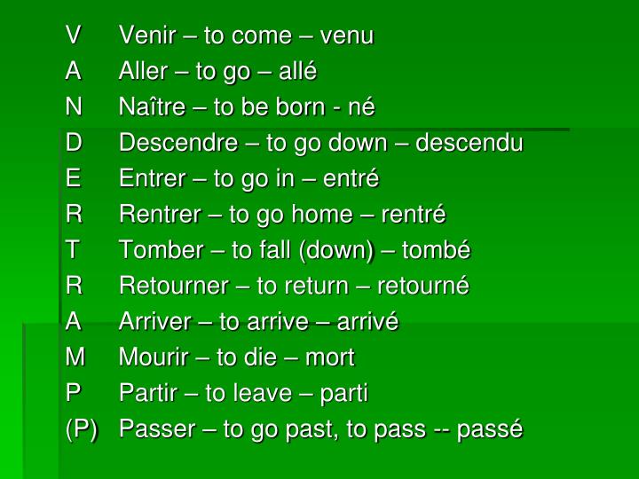 PPT Vandertramp Verbs PowerPoint Presentation ID5969375