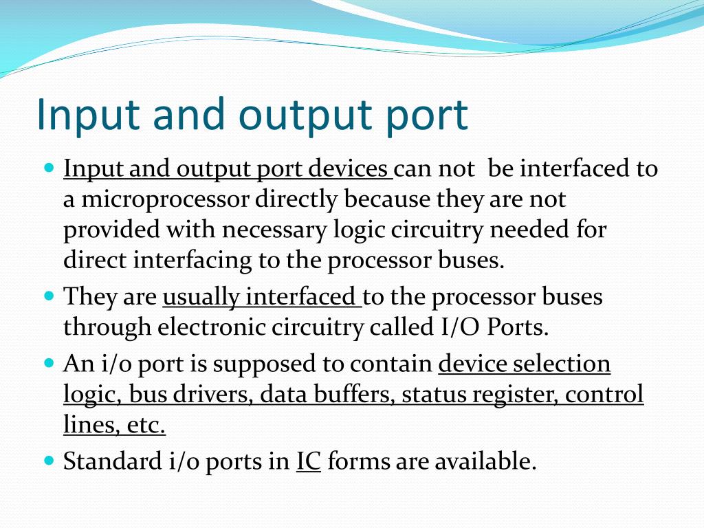 PPT Input/Output (I/O) Port Addresses PowerPoint Presentation, free