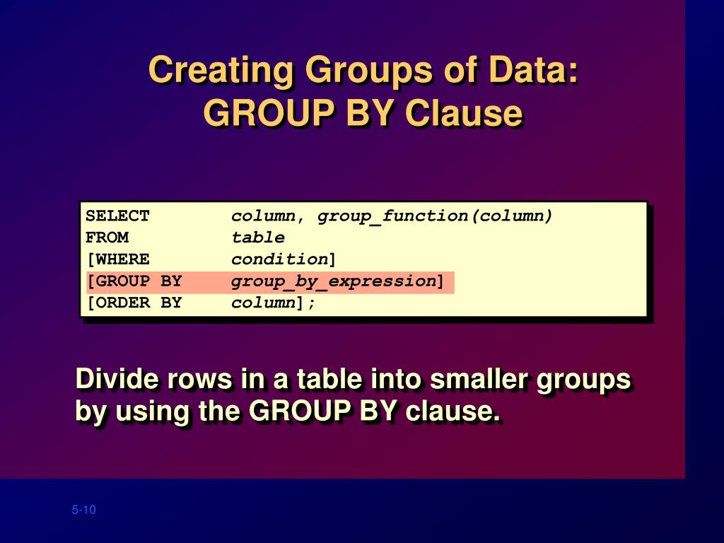PPT Aggregating Data Using Group Functions PowerPoint Presentation