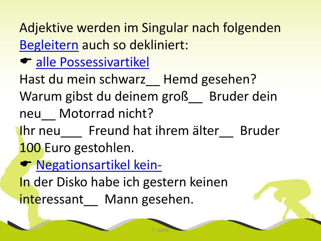 PPT ADJEKTIVDEKLINATION PowerPoint Presentation, free download ID