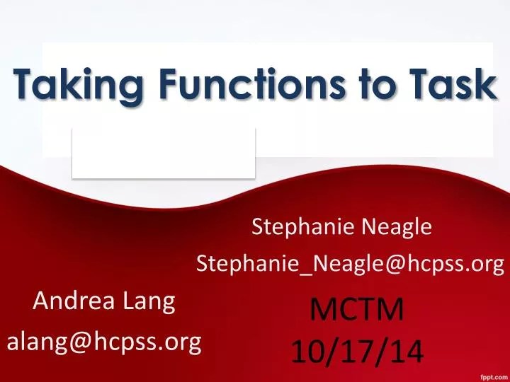 PPT Taking Functions to Task PowerPoint Presentation, free download