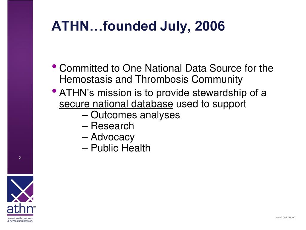 PPT American Thrombosis & Hemostasis Network PowerPoint Presentation