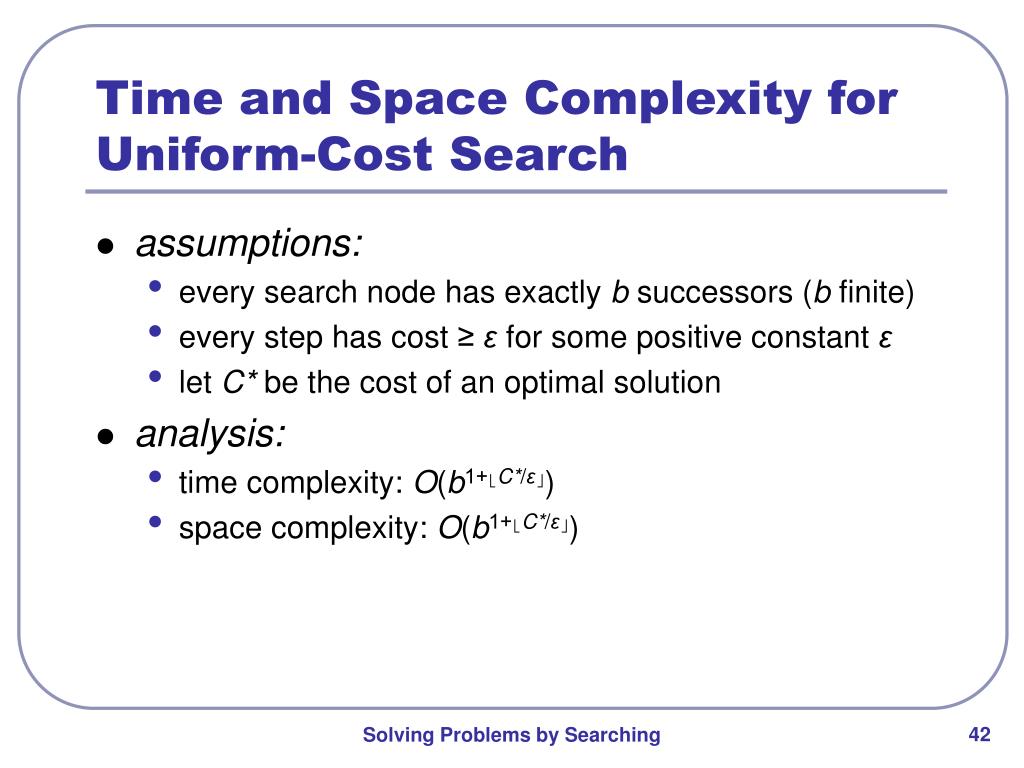 Uniform Cost Search Complexity at Rita Harbison blog