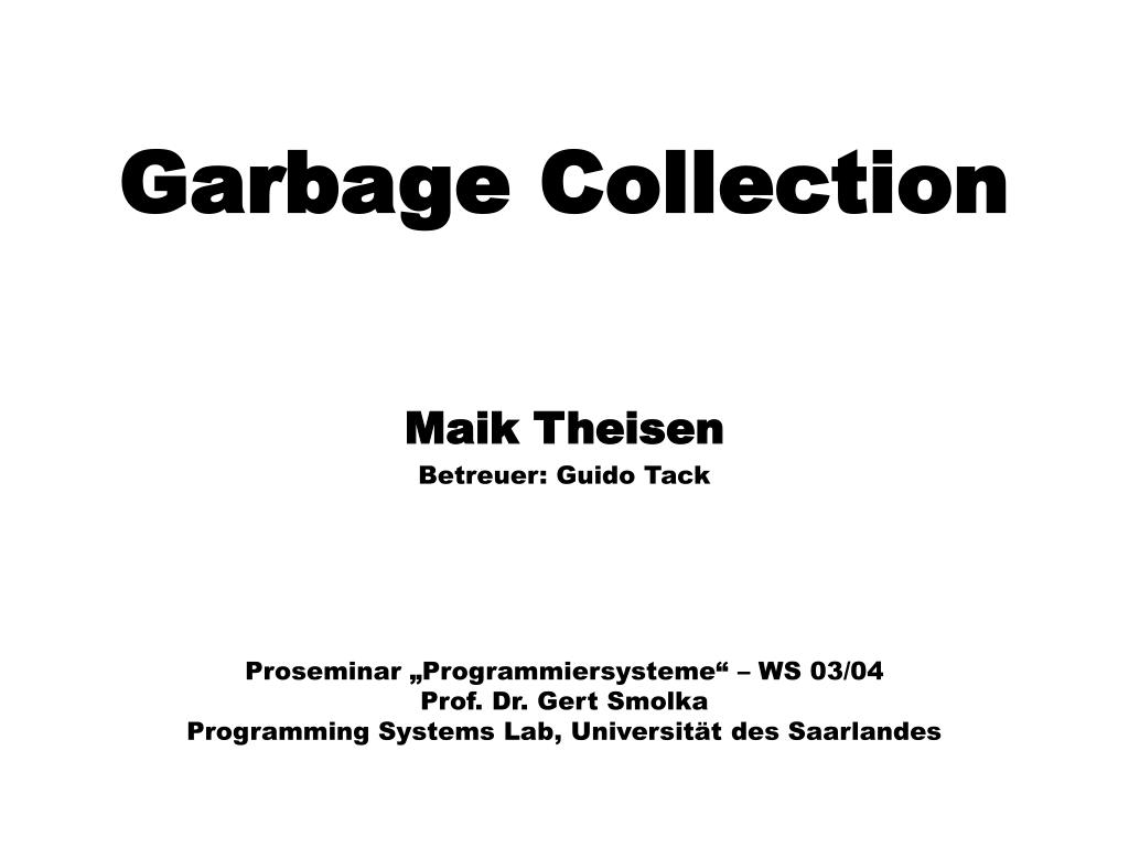 PPT Garbage Collection PowerPoint Presentation, free download ID