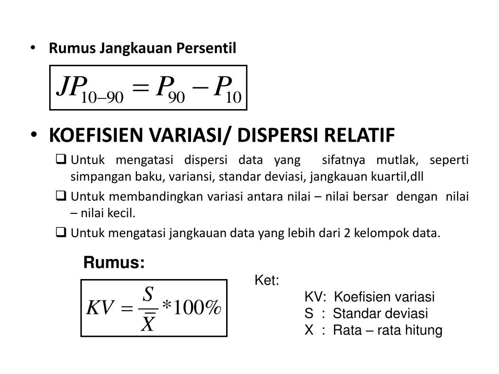 Jangkauan Persentil Rumus Kuartil Desil Persentil