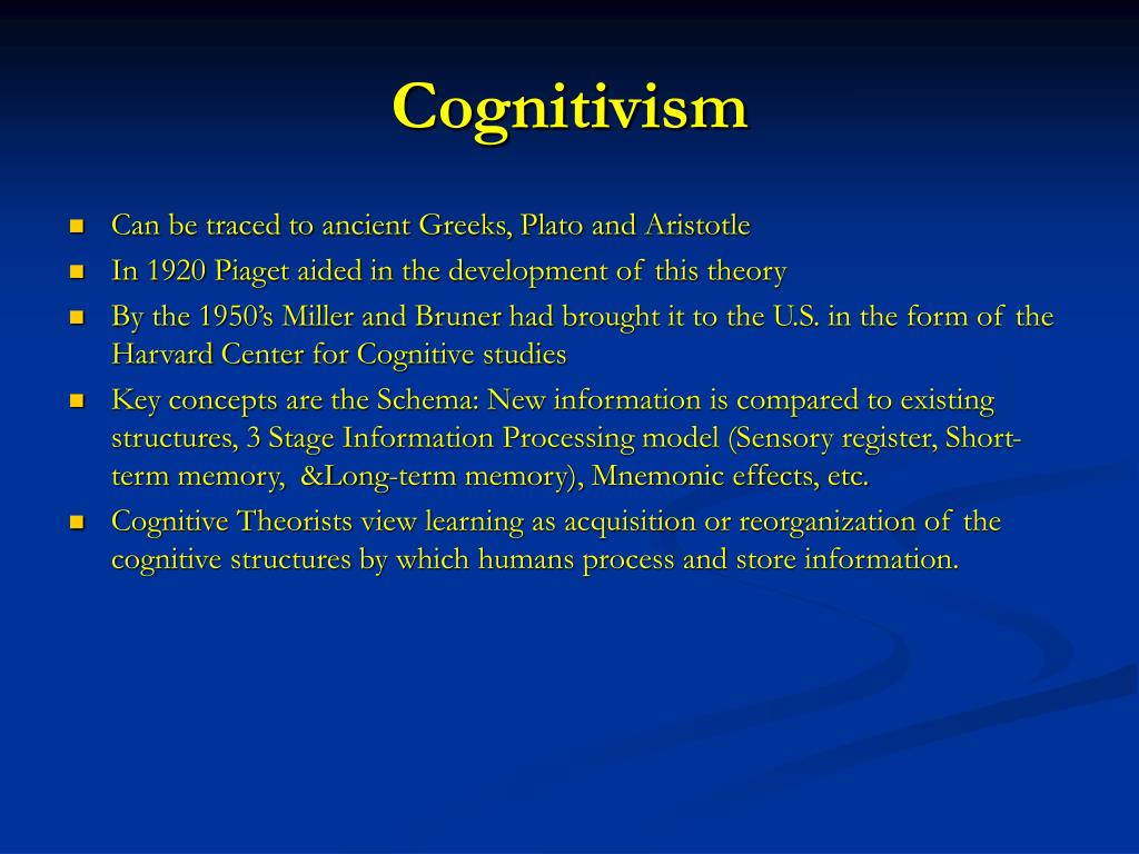 PPT Adult Learning Theories Behaviorism vs. Cognitivism PowerPoint