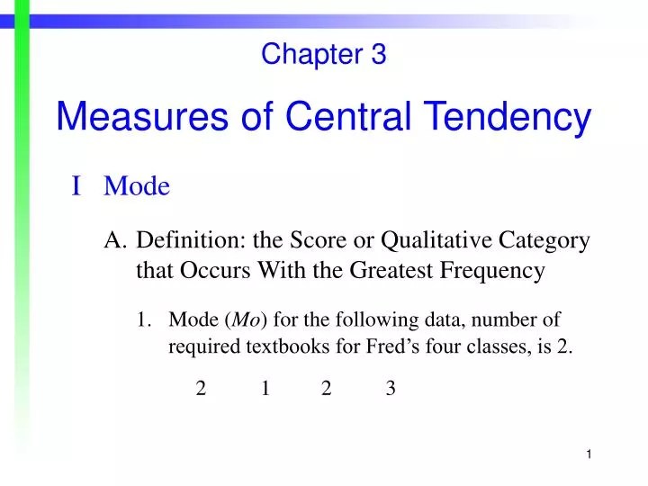 PPT Chapter 3 Measures of Central Tendency PowerPoint Presentation