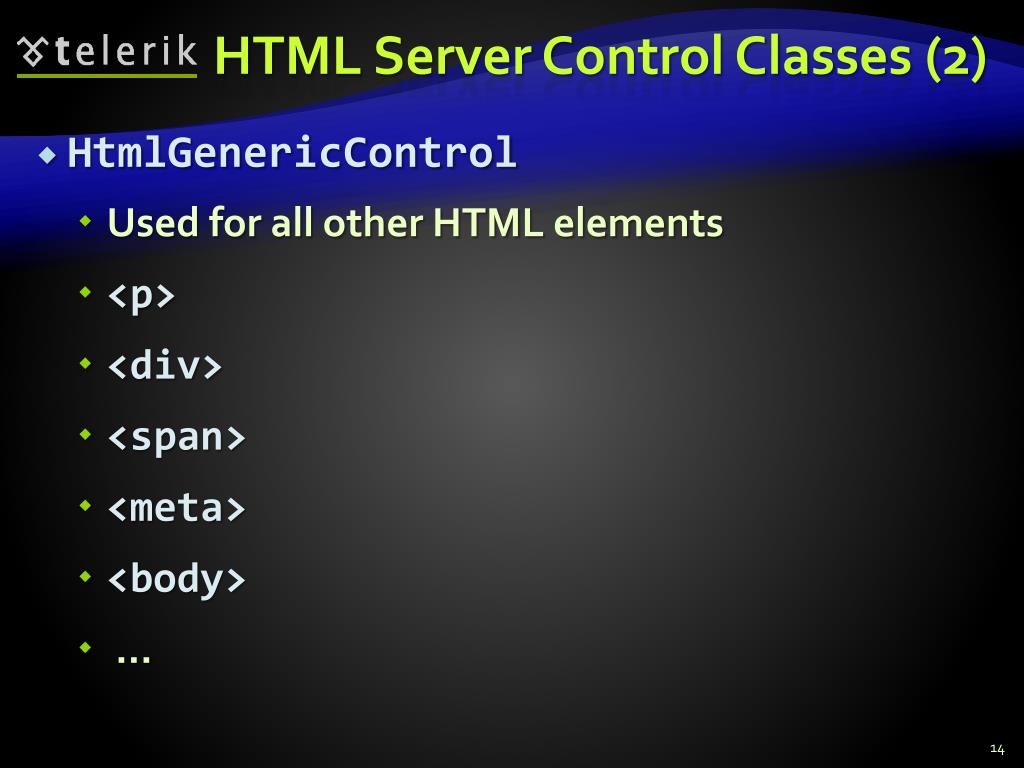 PPT Web Controls and HTML Controls PowerPoint Presentation