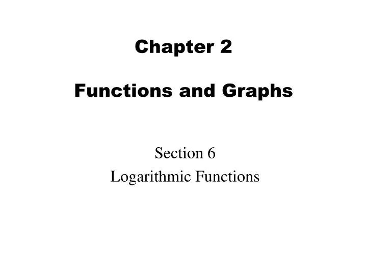 PPT Chapter 2 Functions and Graphs PowerPoint Presentation, free