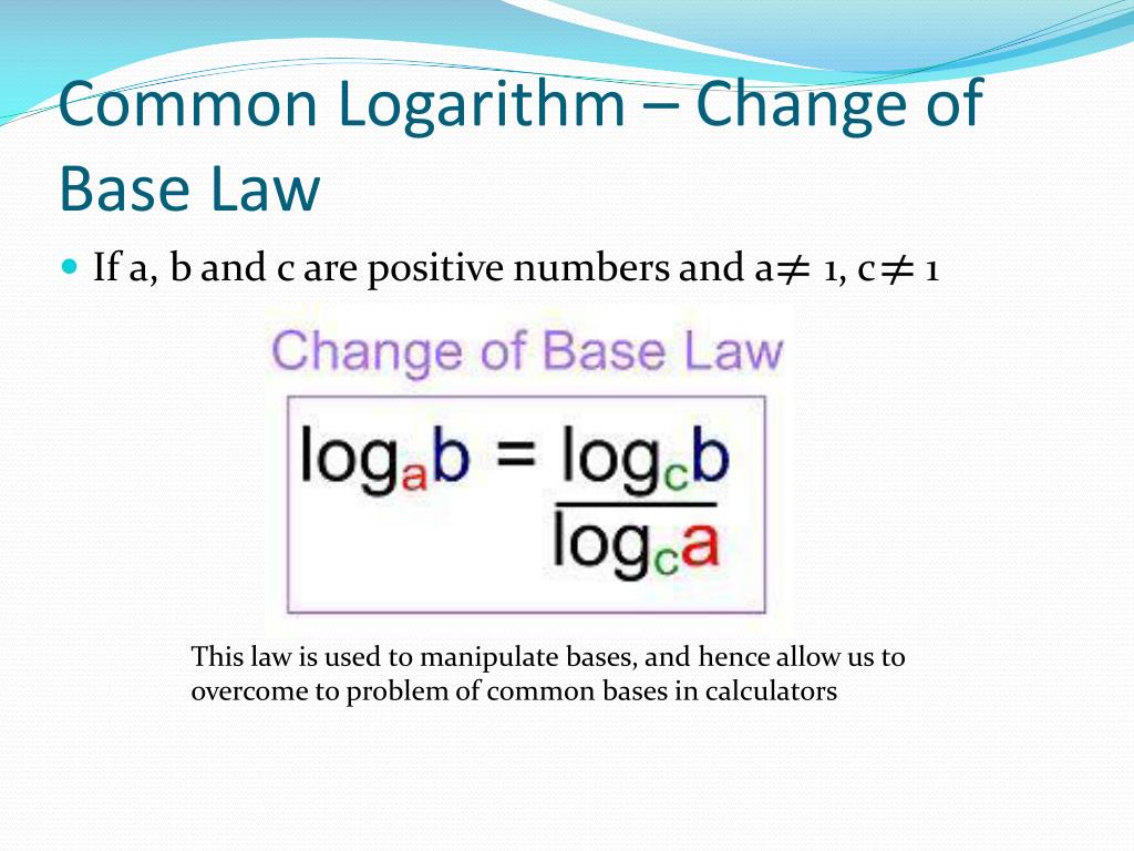 PPT Logarithm Common and Natural Logarithms PowerPoint Presentation