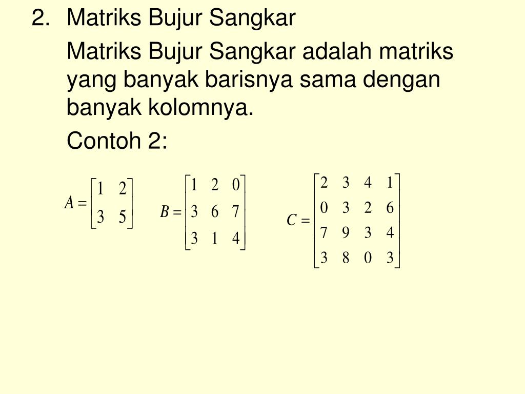 Contoh Matriks Bujur Sangkar Metode Belajar Terbaru