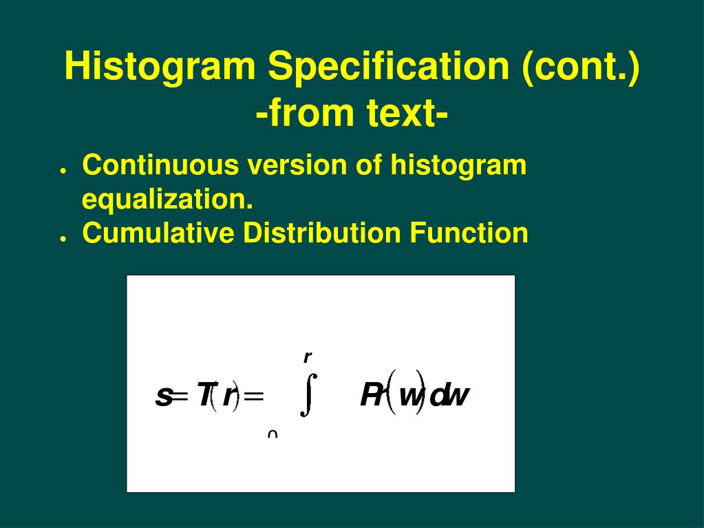 PPT Histogram Specification PowerPoint Presentation, free download