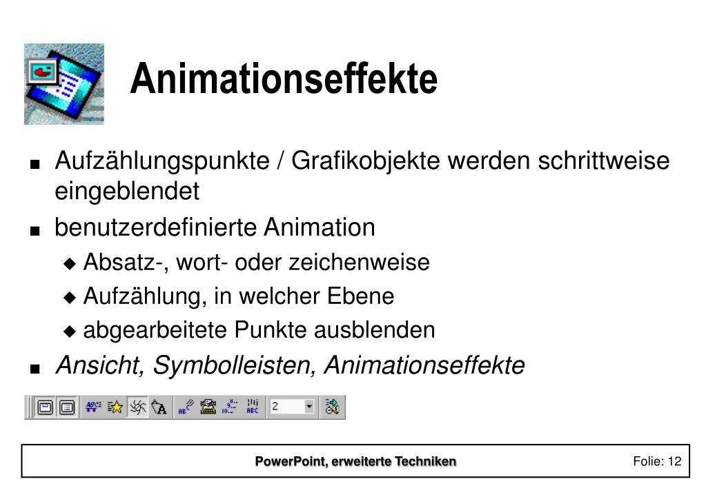 PPT PowerPoint erweiterte Techniken PowerPoint Presentation, free