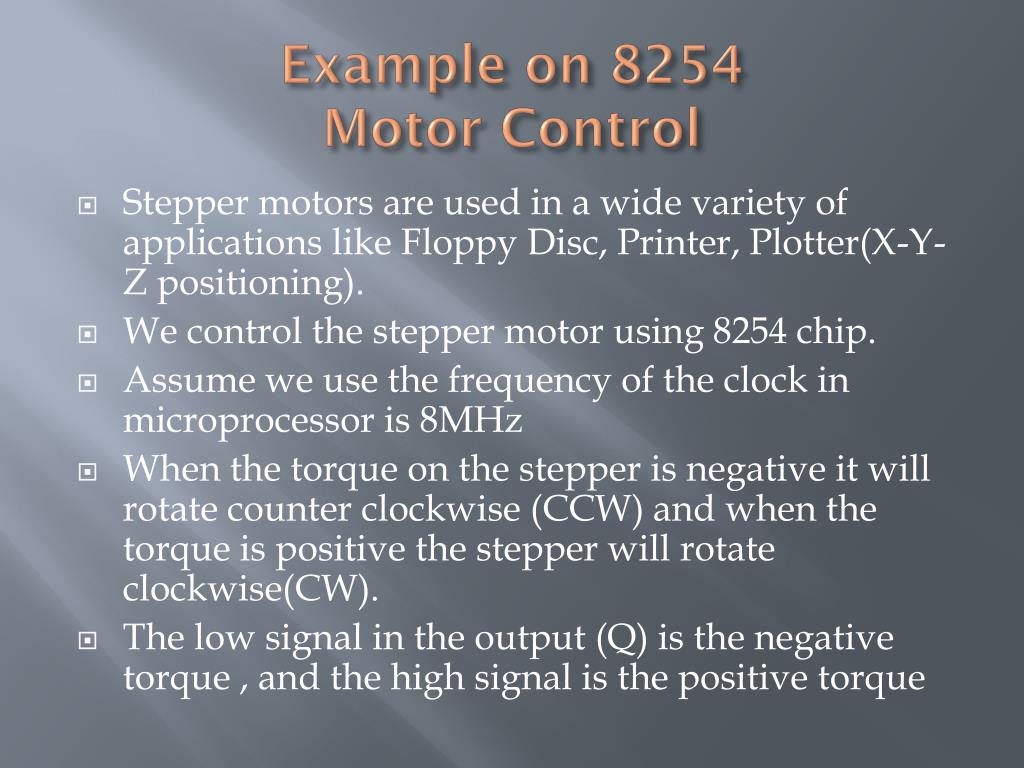 PPT Example on 8254 Motor Control PowerPoint Presentation, free