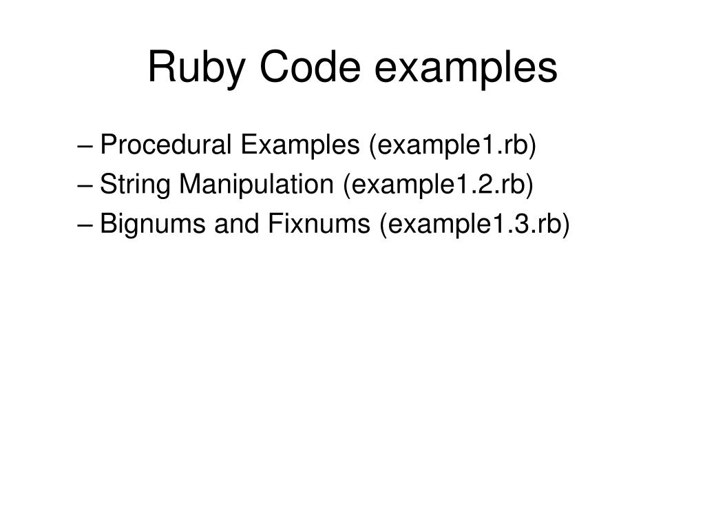 PPT The Ruby Programming Language PowerPoint Presentation, free download ID6029630