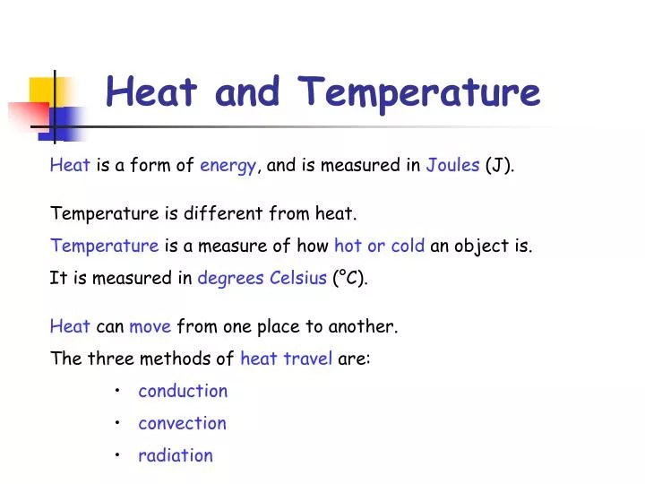 PPT Heat and Temperature PowerPoint Presentation, free