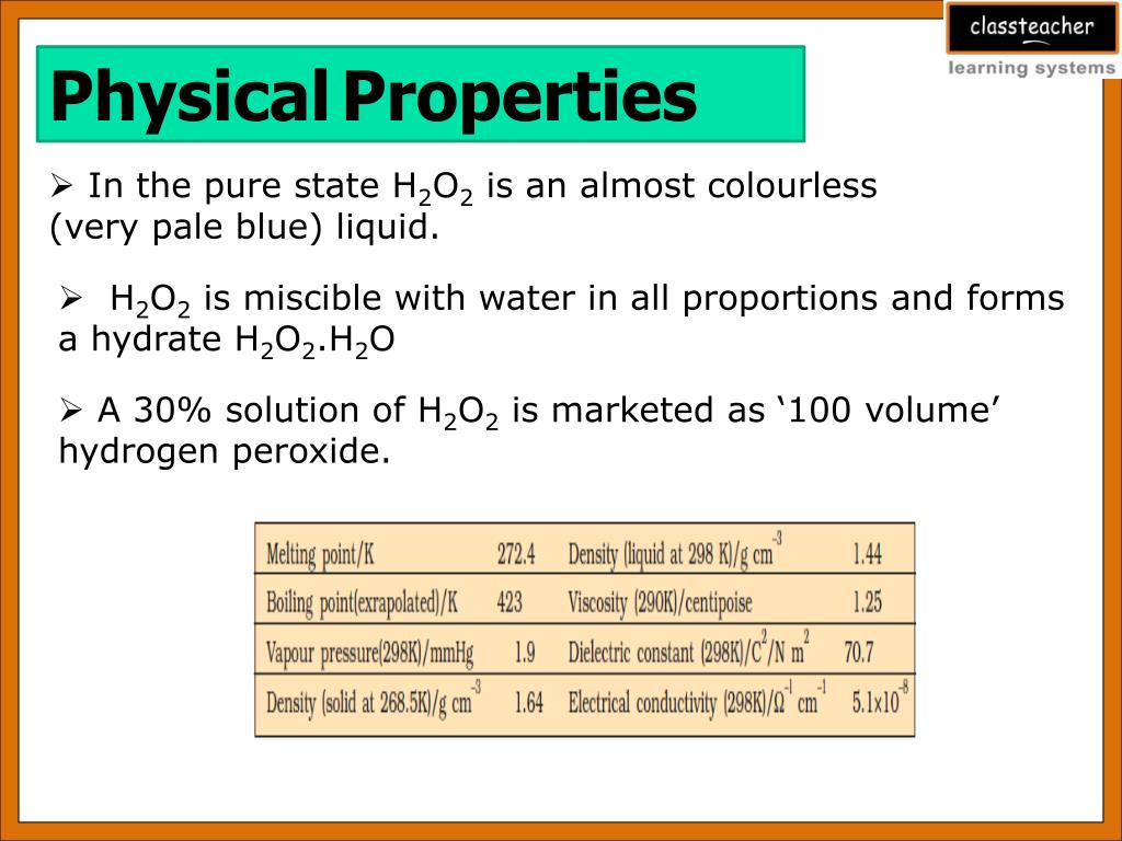 PPT Hydrogen Peroxide PowerPoint Presentation, free download ID6035730