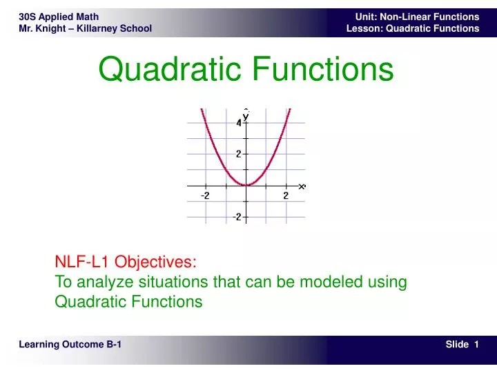PPT Quadratic Functions PowerPoint Presentation, free download ID